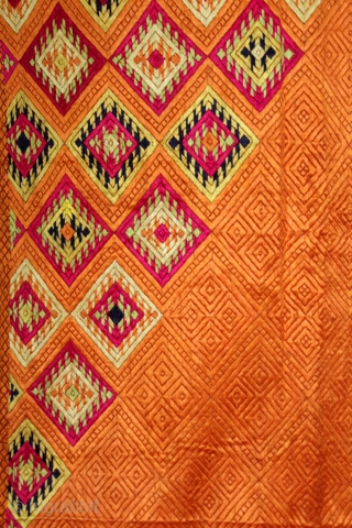Phulkari From West (Pakistan)Punjab India Called As Vari-Da-Bagh.Rare Ghunghat Design.Floss Silk on Hand Spun Cotton khaddar.This bagh was gifted to the bride by her in-laws when she was entering their house, her  ...