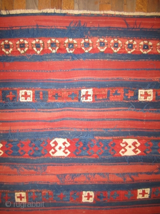 Yuncu fragment.....mixed technique....circa 1875...Northwest Anatolia ...all vegetal dyes.....5'2" x 6'4" ( probably missing about 1'from each end )               