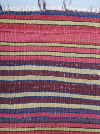 Anatolian palas kilim fragment....Konya region ( Cecimusine ? ).... c.1825.....
excellent color.....3'7" x 6'6"  (110 x 200 cm )....condition as found and shown .         