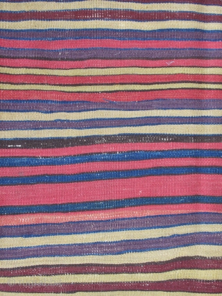 Anatolian palas kilim fragment....Konya region ( Cecimusine ? ).... c.1825.....
excellent color.....3'7" x 6'6"  (110 x 200 cm )....condition as found and shown .         