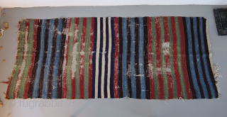 Northeast Anatolian kilim fragment ( Erzurum area ?)....circa 1825....
2'7" x 6'4"( 80 x 190cm )....very fine weave & super colour .....condition as found and shown here.       