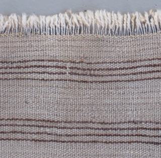 Central Anatolia...Karapinar Tulu Yatak (4'6" x 6'3") (140 x 190cm )....wool and Angora goat-hair...circa 1910....fair condition as shown with worn areas and (2) patches .        