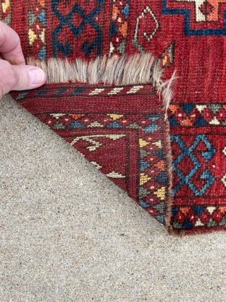 19th century Ersari chuval. Large scale secondary guls and all the beautiful saturated colors you could want. Former George Gilmore piece. 5'0" x 3'2". Contact: steven.malloch@gmail.com or gerrerugs@gmail.com     