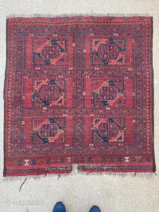 Antique Ersari wedding rug. Good pile and wonderful colors. 4'0" x 4'5". Cheers.                    