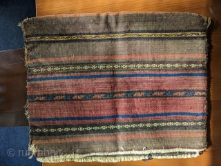 Timuri Baluch chanteh. The light blues really shine in the light. Good soft wool and oxidized browns. 1'5" x 1'9". Contact me at: steven.malloch@gmail.com or gerrerugs@gmail.com       