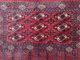 Smart, antique Kizilayak chuval. Floppy handle and fluffy wool. No repairs, natural dyes. 3'0" x 4'4".                 