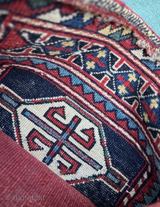 Beautiful AFSHAR soumac bag circa 1880 all good natural colors and very good condition size 32x35cm                 