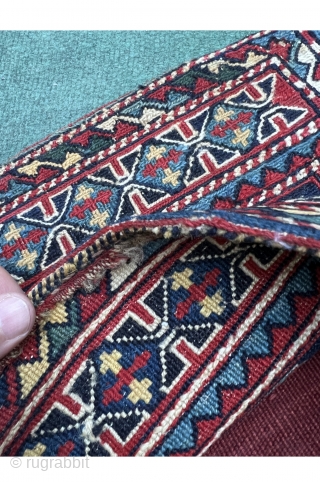 Beautiful AFSHAR soumac bag circa 1880 all good natural colors and very good condition size 32x35cm                 