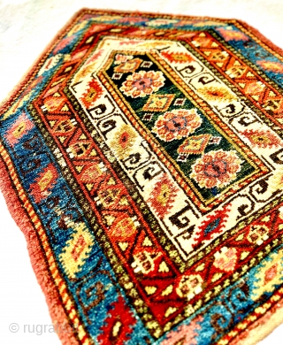 Shahsevan mafrash panel circa 1890 in very good condition size 73x63cm wool on wool                   