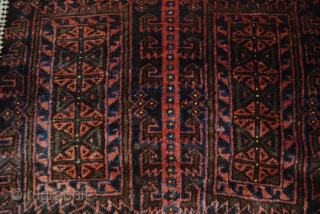 Old Baluch/Timuri rug with an animal tree design in the center, 90 x 148 cm, rather good condition with full pile , there are some traces of moth bites    