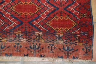Ersari/Beshir chuval face with an ikat design, 90 x 168 cm, condition issues                    