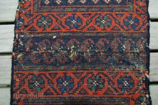 Two old Baluch chanteh fragments, sewn together and with new selvedges, 46 x 21 cm                  