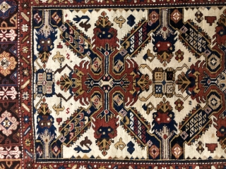 Antique,Handmade,Caucasian,Shirvan Rug, has some professional old repairs, Circa 1900,Size 151 Cm by 103 Cm                   