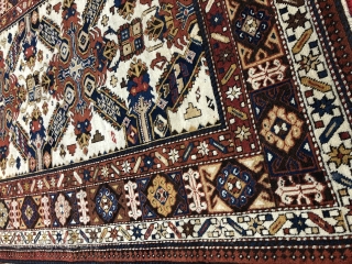Antique,Handmade,Caucasian,Shirvan Rug, has some professional old repairs, Circa 1900,Size 151 Cm by 103 Cm                   