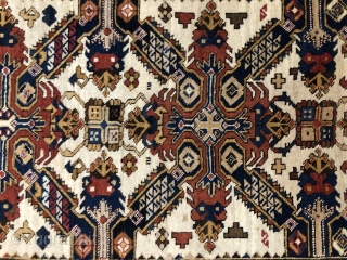 Antique,Handmade,Caucasian,Shirvan Rug, has some professional old repairs, Circa 1900,Size 151 Cm by 103 Cm                   