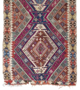 Colorful Antique Anatolian Reyhanli Kilim, 5' x 13'6" (152x411 cm)                       