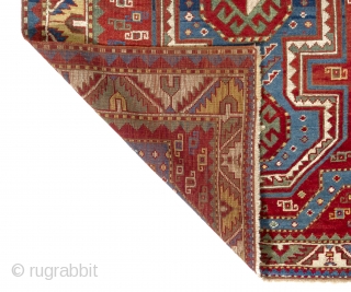 Caucasian Kazak Prayer Rug, 45x59 inches (115x150 cm), ca 1875                       