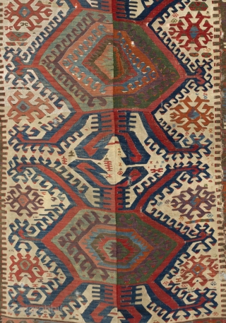 Central Anatolian Hotamis Kilim, ca 1800. 5.4 x 14 Ft - 164x427 cm                    