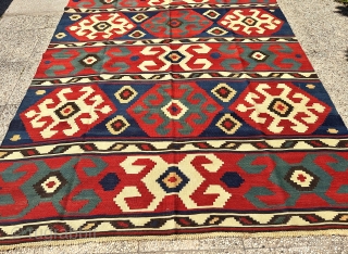 CAUCASIAN  KAZAK KILIM  CM 2,25 X 1,78 19TH CENTURY NATURAL COLORS ECELLENT CONDITION                  