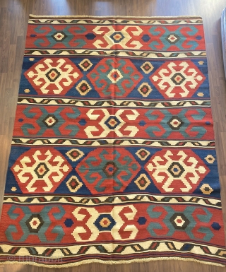 CAUCASIAN  KAZAK KILIM  CM 2,25 X 1,78 19TH CENTURY NATURAL COLORS ECELLENT CONDITION                  