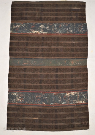 Tapis inuh ceremonial ship cloth, used for princess ceremonial occasion such as weeding birth of death ceremony, pesisir / paminggir people Lampung region southen Sumatra Indonesia, 18 - 19th century. Cloth is  ...