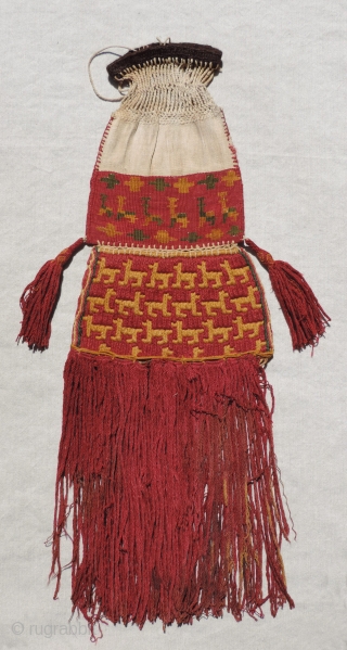 Click on this detail of an important Incan bag to compare with other published examples of the type.  Dating to A.D. 1400 - 1540 these rare, complex, Andean weavings are thought  ...