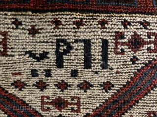Unique Anatolian white ground pile carpet with an adopted kilim-like design.  It is from the 19th century, possibly made by Turkmen weavers in Eastern Anatolia.  This rug was likely made  ...