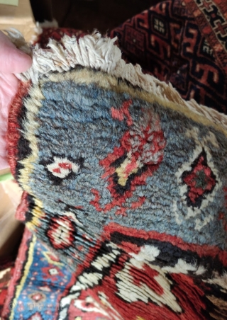 Kurd, North West Persian runner, circa 1900 in good condition.  Rug has 
mostly full pile, with a few areas of oxidized brown/black showing exposed 
knot loops (not all darker colors have  ...