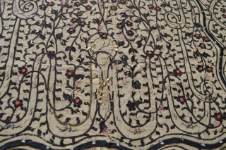 Very Rare type of Ottoman period Balkan ( Bosnian Banja Luka ) circa 1800 Prayer Aplique
many silver treads velvet and wool  size aprox  186 x 135 centimeters 
It is as  ...
