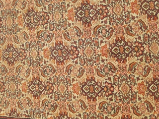 Super Finely woven Senneh Kilim with great colors,All wool.Without any repair work done.Size 6'4*4'3".E.mail for more info and pics.              