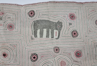An Very Fine Folk Embroidery Kantha Quilted and embroidered cotton kantha Probably From East Bengal(Bangladesh) region, India.

C.1875 -1900

Its size is 78cmX98cm(20221226_150052).            