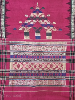 Sari( Devadasi Sari  or Viman Kusumi Sari ) From Orissa,Orissa is an eastern state of India,on the Bay of Bengal. Sari of red cotton bordered by black stripes, the plain weave  ...