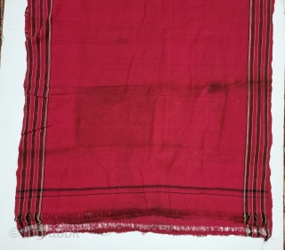 Sari( Devadasi Sari  or Viman Kusumi Sari ) From Orissa,Orissa is an eastern state of India,on the Bay of Bengal. Sari of red cotton bordered by black stripes, the plain weave  ...