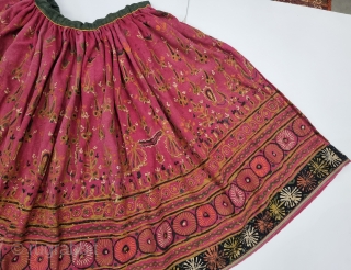 Rogan Art Ghaghra (Skirt )  From Kutch Region of Gujarat India. Handprinted on the Thick Cotton Cloth.
Rogan art or Rogani Kaam is an extremely skillful painting done on fabrics, practiced by the Khatri family in  ...
