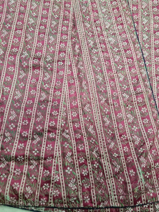 Very Fine Quality Mashru Weaving Angarkha Costume , Silk Weaving on Silk with  Silk Laylin with Cotton Filling inside. From Mandvi-Kutch, Gujarat, India. India.
late 19th century. 
Its size is W-60cm, L-135cm,S-17cmX70cm(20220704_154209).
 