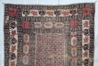 An Kalamkari And Block Print And Hand-Drawn, Mordant- And Resist-Dyed Khadi Cotton, From Gujarat  Region of North-West India. India. 

Exported to the South-East-Asian Markets.

c.1875-1900. 

Its size is 131cmX158cm(20220716_152245).    
