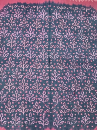 An Rare Floral Design Ceremonial Bandhani (Tie and Dye )
Rumal for the Groom, Tie and Dye Work on the Gajji-Silk, 

From Kutch Region of Gujarat, India.

C.1875-1900.

Its size is 70cmX74cm.

This was Traditionally used  ...