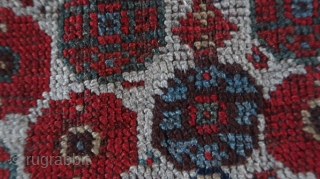 From Sonny Berntssons collection:
No 944 Khamseh large rug 153x331 cm. Circa 1870
Low pile, some damages. Mounted on cotton fabric.
More info if you ask.
NOTE: E-mails are not always delivered to me due to  ...
