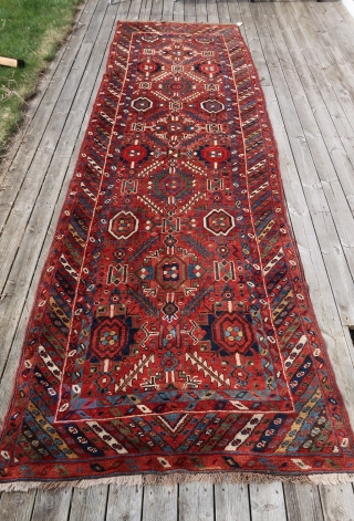 From Sonny Berntssons collection:
No 519 NV Persia Soudj Bulach circa 1880
107 x 365 cm, soft wool circa 10 cm
Repaired in one short end as can seen on photo
The rest is in mint  ...