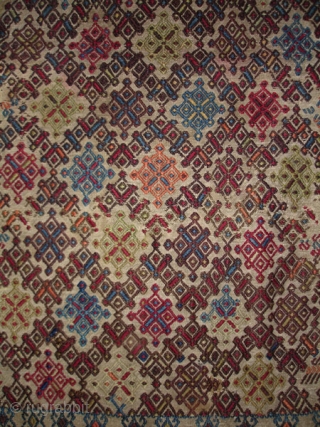 From Sonny Berntssons collection:
No 216 Central Anatolia Sivrihisar minder yastik (pillow to sit on) fragment.
Circa mid 19th cent. 55 x 97 cm complete with backside as seen on detail photo.
More info or  ...