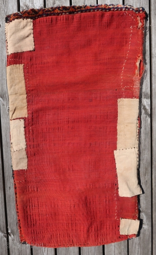 From Sonny Berntssons collection:
No 1010 Malatya yastik complete with back.
Early 20th cent. 49 x 92 cm.
Front side in excellent cond. with high pile.
Back side with patch repairings. If it was mine I  ...