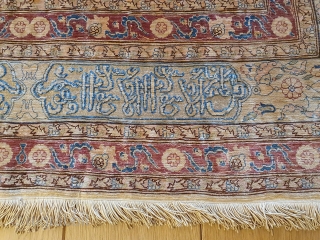 VERY GREAT ANG OUTSTANDING GOLD SILK AND METAL ARMENIAN HEREKE WITH DOUBLE SIGNATURE 
155X110CM                   