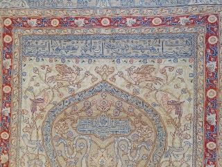 VERY GREAT ANG OUTSTANDING GOLD SILK AND METAL ARMENIAN HEREKE WITH DOUBLE SIGNATURE 
155X110CM                   