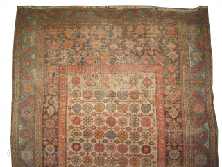 


Bakshaish-Heriz Persian knotted circa 1880 antique, collectors item, 130 x 197 cm, ID: K-3190
The knots are hand spun wool, the black knots are oxidized, the center is ivory, the background is indigo,  ...
