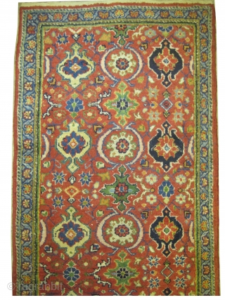 
Mahal Persian knotted circa 1920 antique, 93 x 345 cm, ID: K-645
High pile, all over geometric design, in good condition, the knots are hand spun wool, both edges are finished with tiny  ...