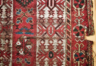 Early MAD prayer rug, 92 x180 cm, 1800-50. Needs backing. As-is. Great collector piece with wonderful natural dyes. Great price.             