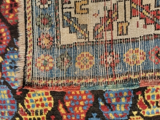 Colorfull & happy Caucasian. IMO Karabagh, late 19th. century, good overall condition, meaty pile, some small old restorations, wool on wool, ca. 218 x 114 cm. You may inquire directly to: finkmarcel.99@gmail.com 