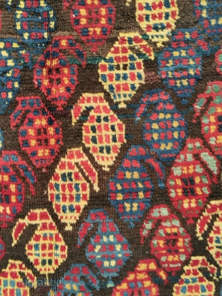 Colorfull & happy Caucasian. IMO Karabagh, late 19th. century, good overall condition, meaty pile, some small old restorations, wool on wool, ca. 218 x 114 cm. You may inquire directly to: finkmarcel.99@gmail.com 
