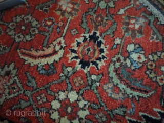 Antique persian carpet knotted around the 
district of Melayer (maybe a Saraband). 
In very good condition - has been washed and 
it's ready for use. All full pile and with 
beautiful colors.  ...