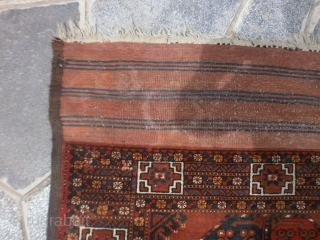 309 x 218 cm Antique Turkmen Emirati of Boukhara Ersari tribe. In very good condition
for the age. End XIXth century. Wool on wool and red with rubia tinctorun. 
The carpet has been  ...